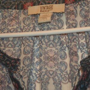 Vintage America Pheasant Blouse Size Large
